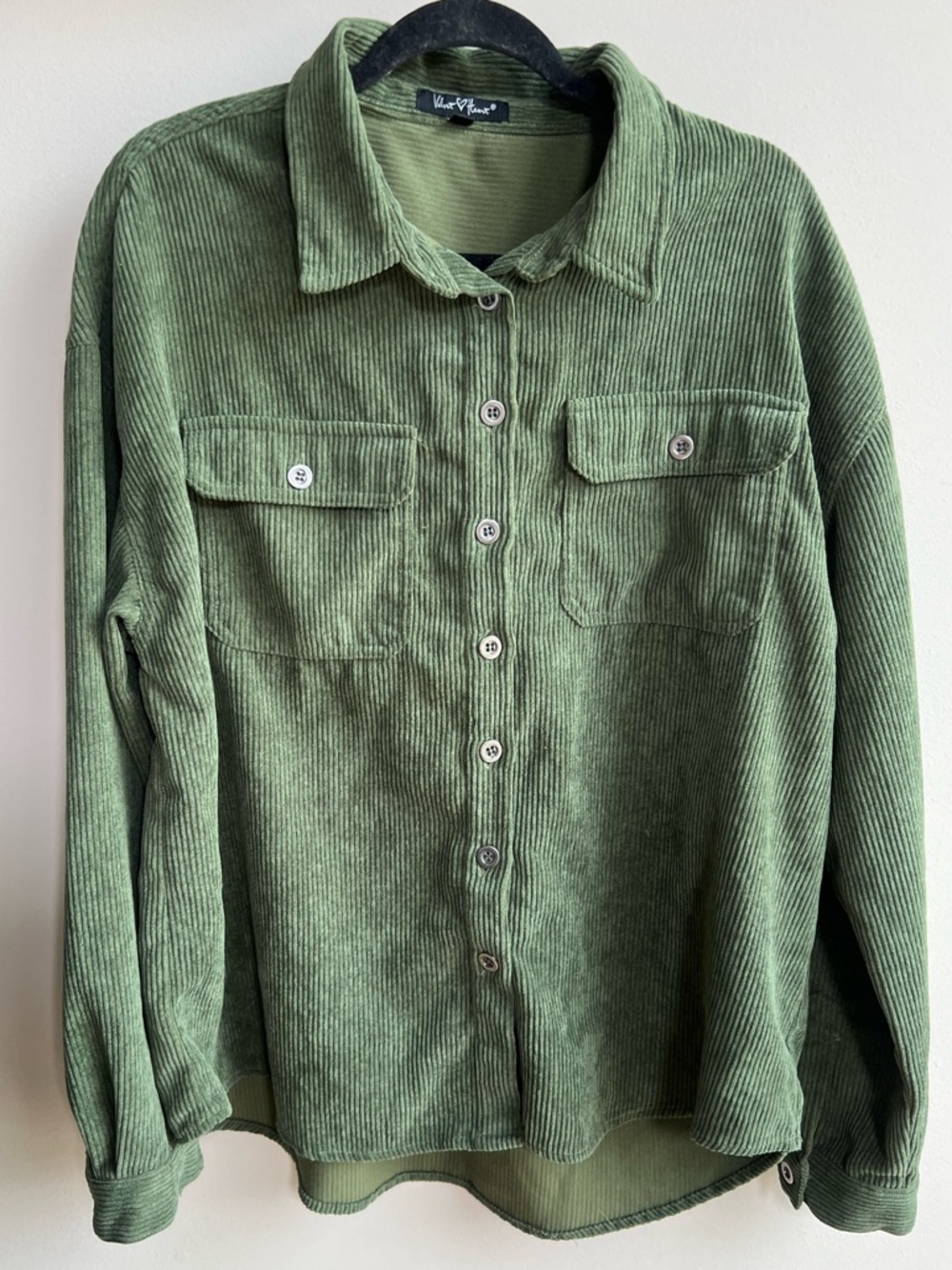 Velvet Heart Olive Green Corduroy Button-Up Jacket